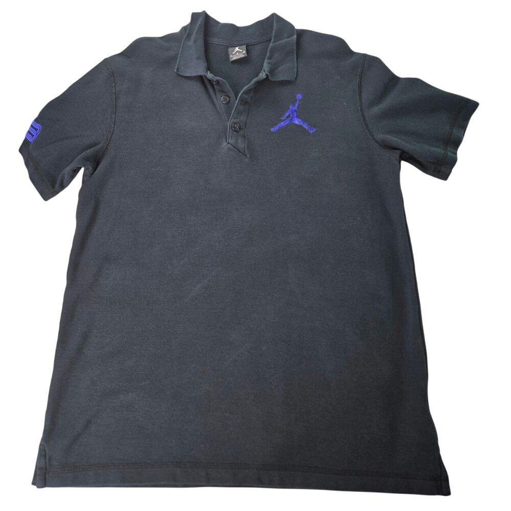 Nike Air Jordan 23 Polo Shirt Mens Embroidered Jumpman Large Purple Black